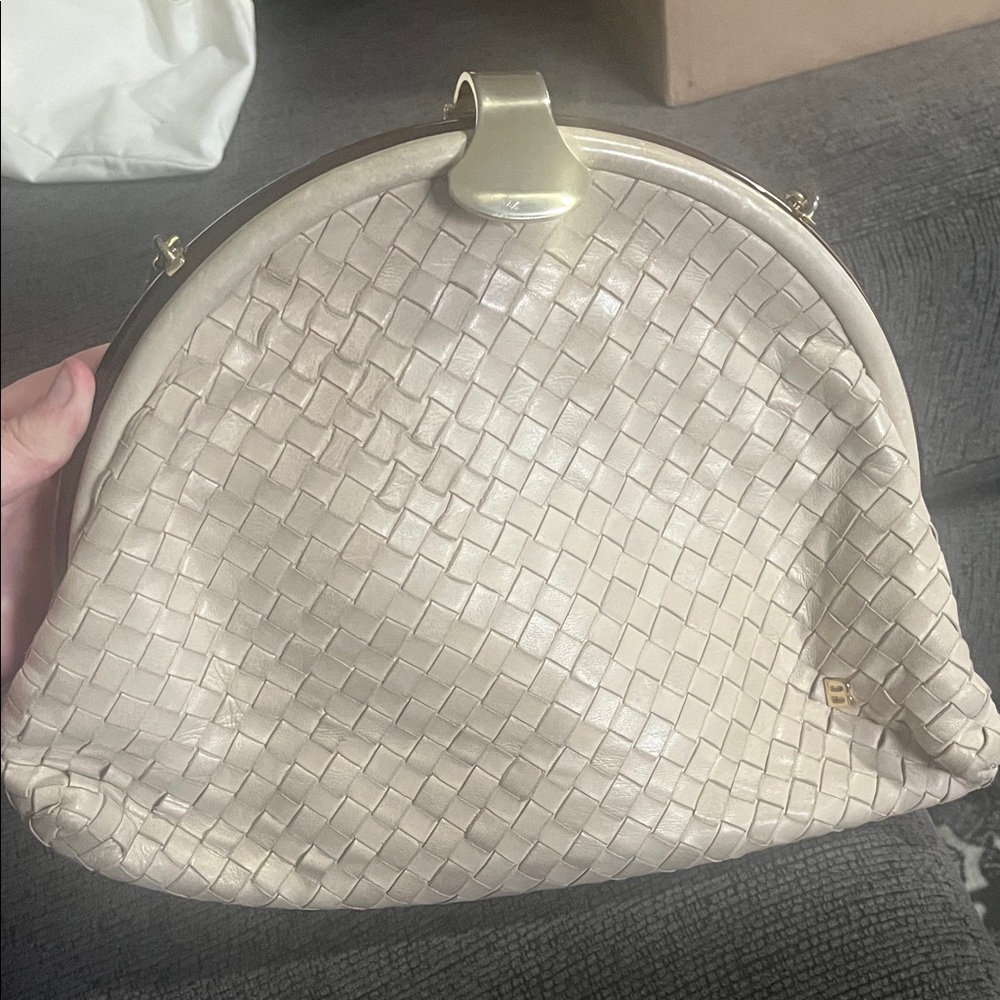 Bally Woven Leather Clutch SeaShell Mermaid Vibes w/ Bally dustbag